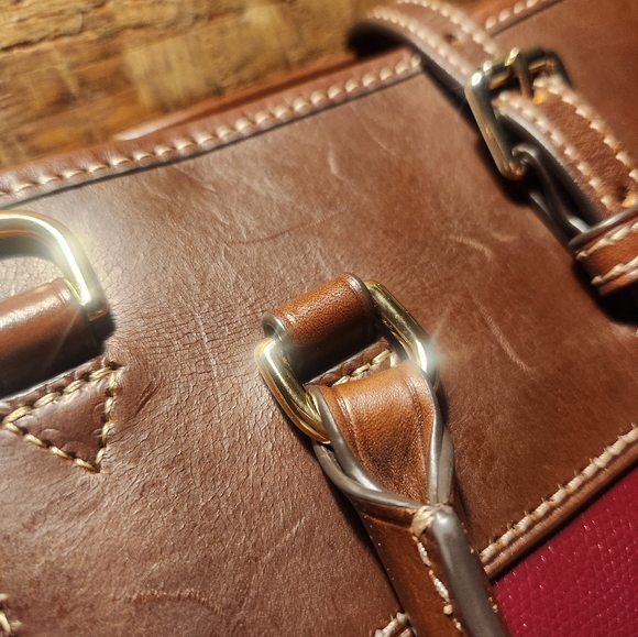 Dooney & Bourke Burgundy Leather Tote Bag - Picture 11 of 12